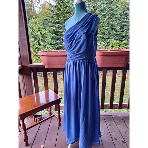 Alfred Angelo Dresses & Skirts - Alfred Angelo Dress Womens 12 Blue One Shoulder Chiffon Formal Gown
